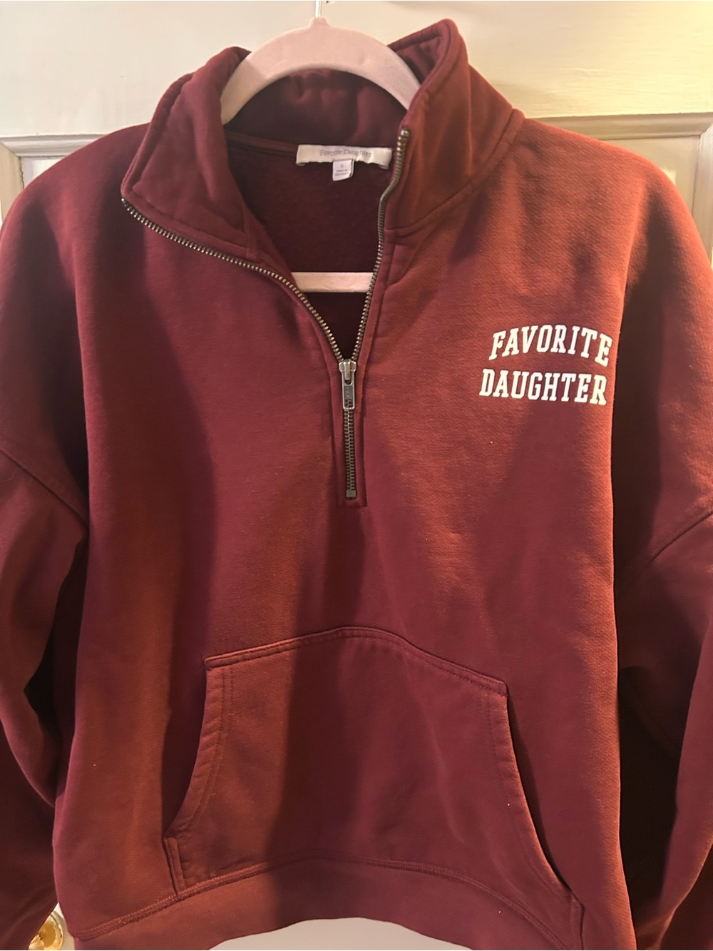 Favorite Daughter Burgundy Half-Zip Sweatshirt